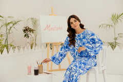 Floral embroidered motifs on sleeves with bell bottoms